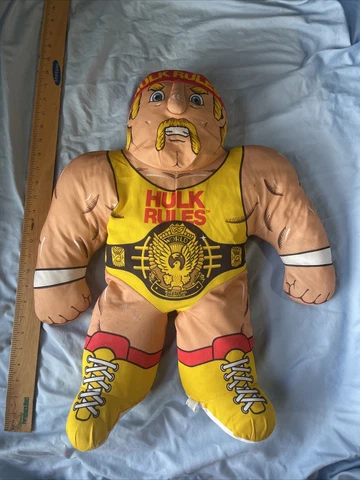 Vintage Tonka WWF Wrestling Buddies HULK HOGAN Stuffed Toy Doll Hulk Rules Plush Cover