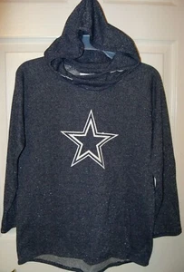 Dallas Cowboys Football Sparkly Pull Over Hoodie Top Girls Youth Size 16 NWT - Picture 1 of 3