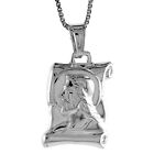 Sterling Silver Jesus Scroll Pendant / Charm, Made in Italy, Italian Box Chain