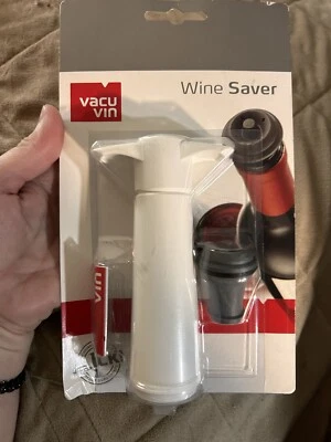 NUEVA Bomba Ahorradora de Vino Vacu Vin Vacuum con Tapón "Click" Blanco Indicador Original Foto 1 de 3