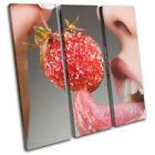 Sexy Strawberry Lips Erotic Food Kitchen TREBLE Leinwand Kunst Bild drucken
