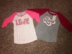 ⭐️NWT Toddler Girl Love Shirts 4-5Y Girl Tops Set Of 2⭐️ - Picture 1 of 6
