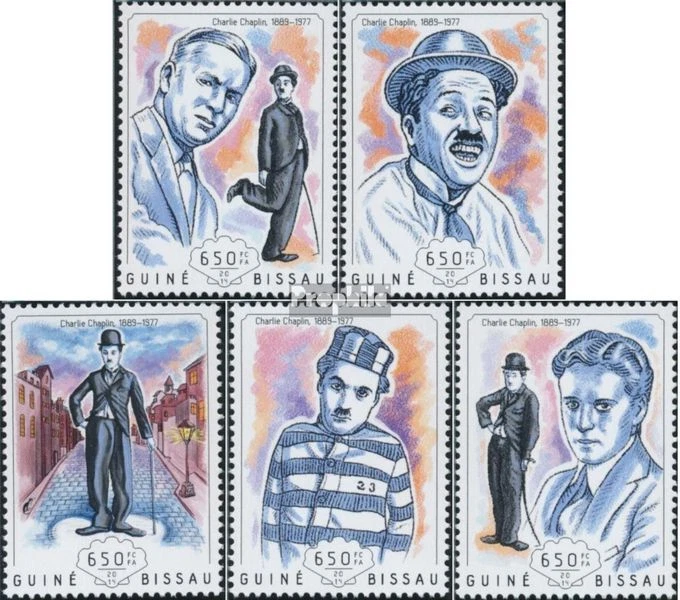 Selos Guiné-Bissau 2014 Mi 7046-7050 (completo. edição) MNH 2014 Charlie Chapli - Imagem 1 de 1