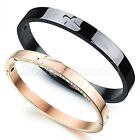 Couples Stainless Steel ¡°thank you for being beside me¡± Cross Bracelet Bangle