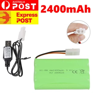 9.6V 2400mAh Ni-MH Rechargeable Battery Pack With USB Charger for RC Truck Cars - Picture 1 of 14