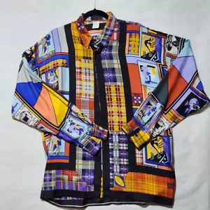 GIANNI VERSACE ISTANTE Silk Shirt Art Frame Print Size XL - Picture 1 of 14