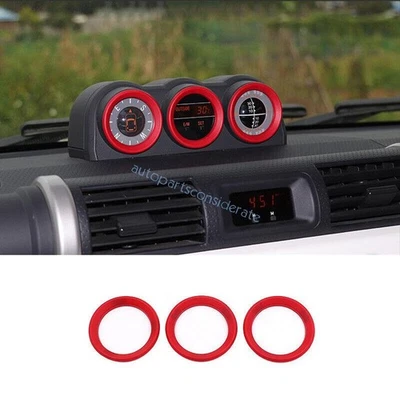 For Toyota FJ Cruiser 2007-2015 2014 ABS Red Console Dashboard Clock Cover Ring — 第 1/4 张图片
