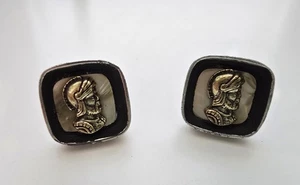 Vintage römischer Soldat Silber und Muschel Manschettenknöpfe - erstaunlich! - Bild 1 von 4