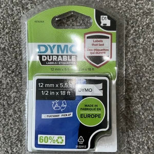 Dymo 1978364 D1 Durable 12mm x 5.5M Tape Black on White - Afbeelding 1 van 2