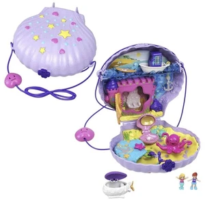 Polly Pocket Micro Tiny Power Muschel Handtasche Spielset Lila Muschel Geldbörse Merma... - Bild 1 von 7