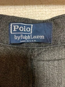 Polo Ralph Lauren Made in USA Gray Wool Pants Men W32 L36 Used - Picture 1 of 7