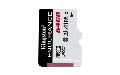 Kingston SDCE/64 GB High Endurance microSD Card 64 GB, Black/ White 64GB - Image 1 of 4
