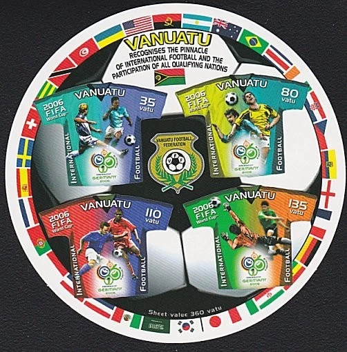 VANUATU 2006 Football World Cup self adhesives mini sheet MNH..............D5919 - Image 1 of 1