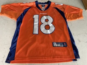 Reebok NFL Denver Broncos PEYTON MANNING #18 Jersey Sz 48 Orange Stitched - Picture 1 of 4