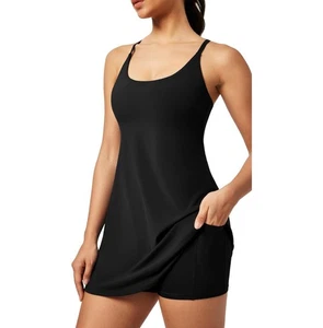 Tennis Dress for Women Athletic Golf Workout Dress with Built-in Shorts & Bras L - Picture 1 of 5