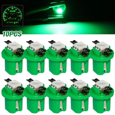 10* T5 B8.5D 5050 1SMD Car LED Dashboard Dash Gauge Instrument Light Bulb GREEN - Image 1 of 4
