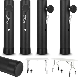 MAQUITA Folding Table Extenders, Highly Durable Steel Risers for Black  - Imagen 1 de 7