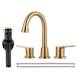 8 in. Widespread Double Handle Bathroom Faucet with 2-Aerators, Swilve Spout, Up - Picture 1 of 7