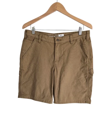 Pantalones Cortos Carhartt Resistentes Flexibles de Lona Trabajo Sueltos Carga Mujeres 10 32x8 Tostado BS2094 Foto 1 de 4