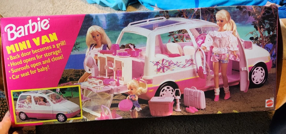 Vintage 1995 Barbie Mini Van BBQ Picnic Original Box COMPLETE SET Mattel #13185 - Image 1 of 4