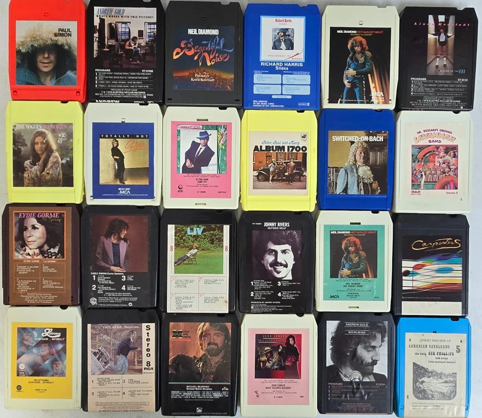 Lot of 24 Soft Rock Pop Rock 8-Tracks - Vintage 8 Track Tape Cartridge #406 - Bild 1 von 4