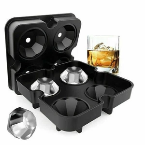 Mold Giant DIY Ball Maker Square Round Tray Mould Silicone Ice Cube Tray Large - Picture 1 of 35