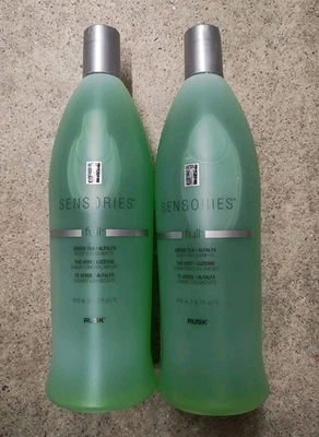 Lot Of 2 Rusk Sensories Full Green Tea + Alfalfa Bodifying Shampoo 35 oz Each - Image 1 of 4