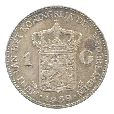 PLATA - MONEDA MUNDIAL - 1939 Países Bajos 1 florín - Moneda de plata mundial *127 Foto 1 de 3