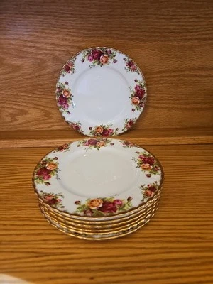 Juego de 9 platos de ensalada Royal Albert Bone China Old Country Roses Foto 1 de 2