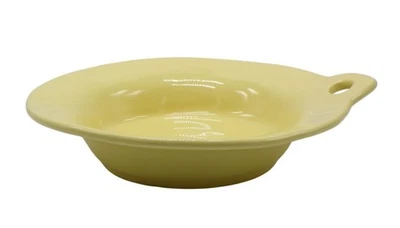Tazón de sopa de pasta de cerámica cajón y barril mango de bucle abierto amarillo hecho en Italia Foto 1 de 4