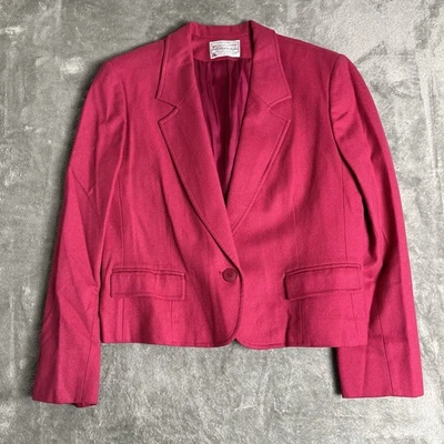 VTG Petite Pendleton Pink Blazer Women’s Size 12 P372-148 100% Virgin Wool USA - Image 1 of 4