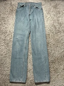 Vintage Levis 501 Button Fly 28x33 (30x34 Tag) Made In USA Medium Wash Straight - Picture 1 of 9