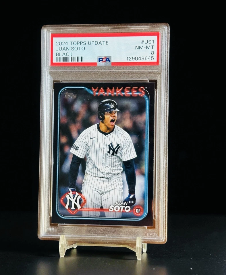 Juan Soto Black Parallel /74 2024 Topps Update POP 2 PSA 8 Flagship Super Clean! - Image 1 of 2
