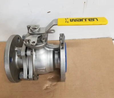 Warren 6156     Stainless 150 Flanged 2-1/2in Ball Valve w/Handle - Image 1 of 3