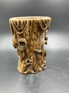 Chinesische Qing-Dynastie Buchsbaum Pinsel Topf - Bild 1 von 12