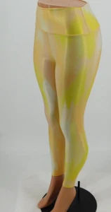 CARBON38 Pantalone Donna Leggings Giallo Alzata Alta Sportivo Piccolo - Foto 1 di 4