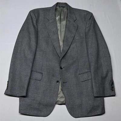 Chaqueta Blazer Abrigo Deportivo De Colección Años 90 44R Azul Cuadros Tweed Suave 100% Lana Hecha en EE. UU. Foto 1 de 4