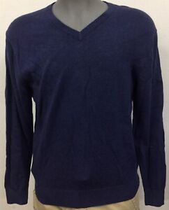 Daniel Cremieux Men's Indigo Heather V-Neck L/S Cotton Shirt NWT $85 Choose Size