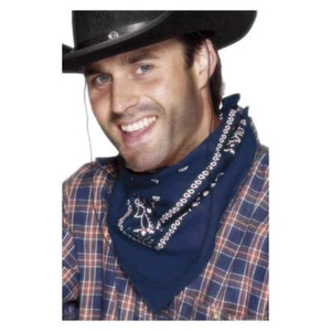 Cowboy Bandana Adult Blue Western Design Costume Accessory - Picture 1 of 1