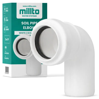Millto™ Kunststoff Bogen 32x32 mm 90º PP-Bogen Abwasser Installation Rohrbogen