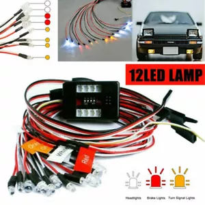 Kit de iluminación de luz 12 LED Faro de freno Señal Flash para 1/5 1/8 1/10 Coche de radiocontrol FS - Imagen 1 de 9