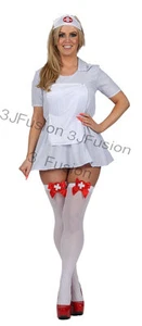 Sexy WomensAdult Naughty Nurse Costume Ladies Fancy Dress Hen Party FREE POST CD - Picture 1 of 9