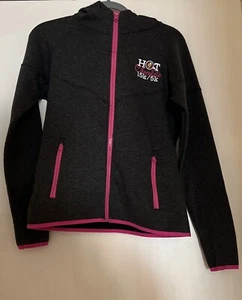 Hot Chocolate 15K grau & rosa Kapuzenpullover mit Reißverschluss Größe Small - Bild 1 von 5