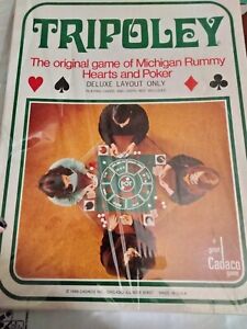 NEW SEALED Cadaco Tripoley Board Game No 111 Vinyl Mat 1969 Michigan Rummy READ