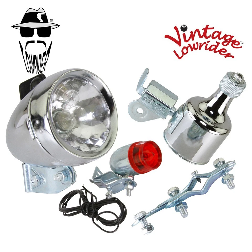 F&R Original Lowrider Bicicleta Clásica Generador Bala Luz Juego Completo 12V 6W Foto 1 de 1