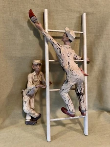 Antique Hardware Store Window Paint Display Figures Advertising Display - Picture 1 of 10