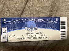 2011 Mobile Baybears Southern League Championship Series Game 2 Ticket Stub