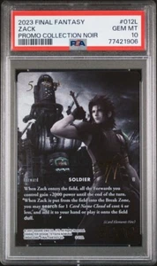 Collezione Promo Final Fantasy 2023 Noir 012L Zack PSA 10 GEM MINT - Foto 1 di 3