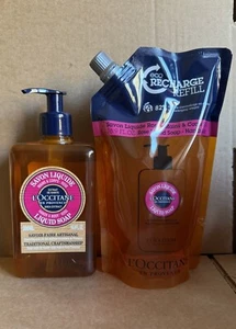L'OCCITANE Shea Rose Hands & Body Liquid Soap Set 2 X 500ml - Picture 1 of 3
