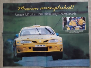 Renault Megane British & World Rally Championship Victory Poster Brochure 1998 - Picture 1 of 5